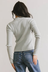 Azizi Ribbed Top in Dusty Blue