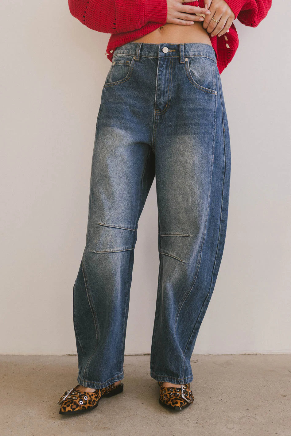 Lisette Barrel Jean in Dark Wash