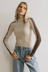 Cleo Ribbed Top in Bone