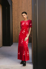 Ratana Velvet Floral Maxi Dress