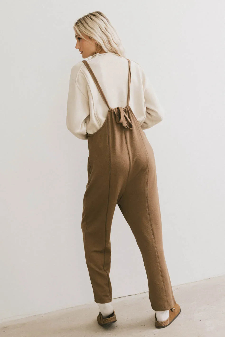 Kestrel Knit Overalls in Mocha