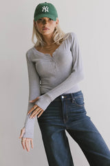 Zela Ribbed Top in Heather Grey - FINAL SALE