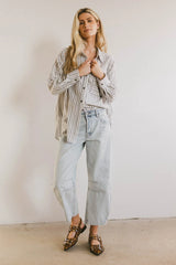 Bentlee Cropped Barrel Jeans in Light Wash