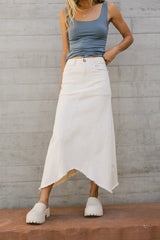 Blythe Denim Skirt in Natural - FINAL SALE