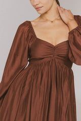 Rael Midi Dress in Brown