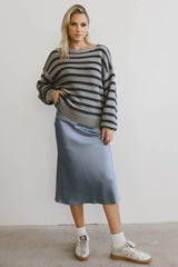 Zada Midi Skirt in Slate Blue