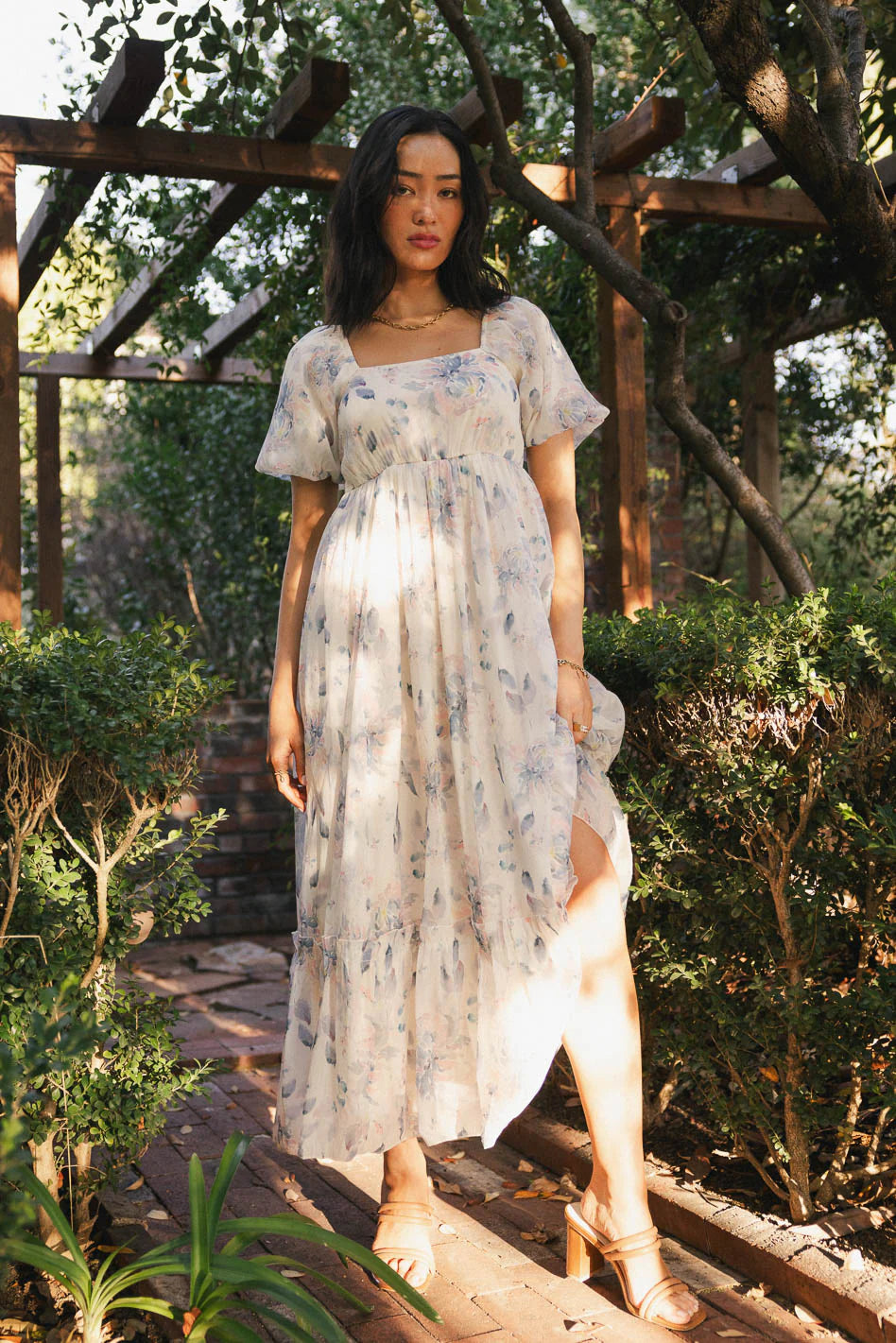 Kendry Floral Maxi Dress in Blue