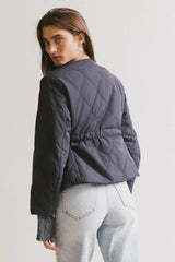 Zola Quilted Jacket in Navy