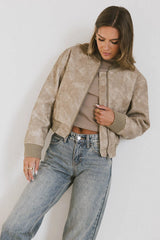 Clarissa Bomber Jacket in Tan