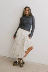 Bluebell Embroidered Midi Skirt - FINAL SALE