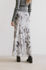 Chandler Abstract Maxi Skirt in Grey