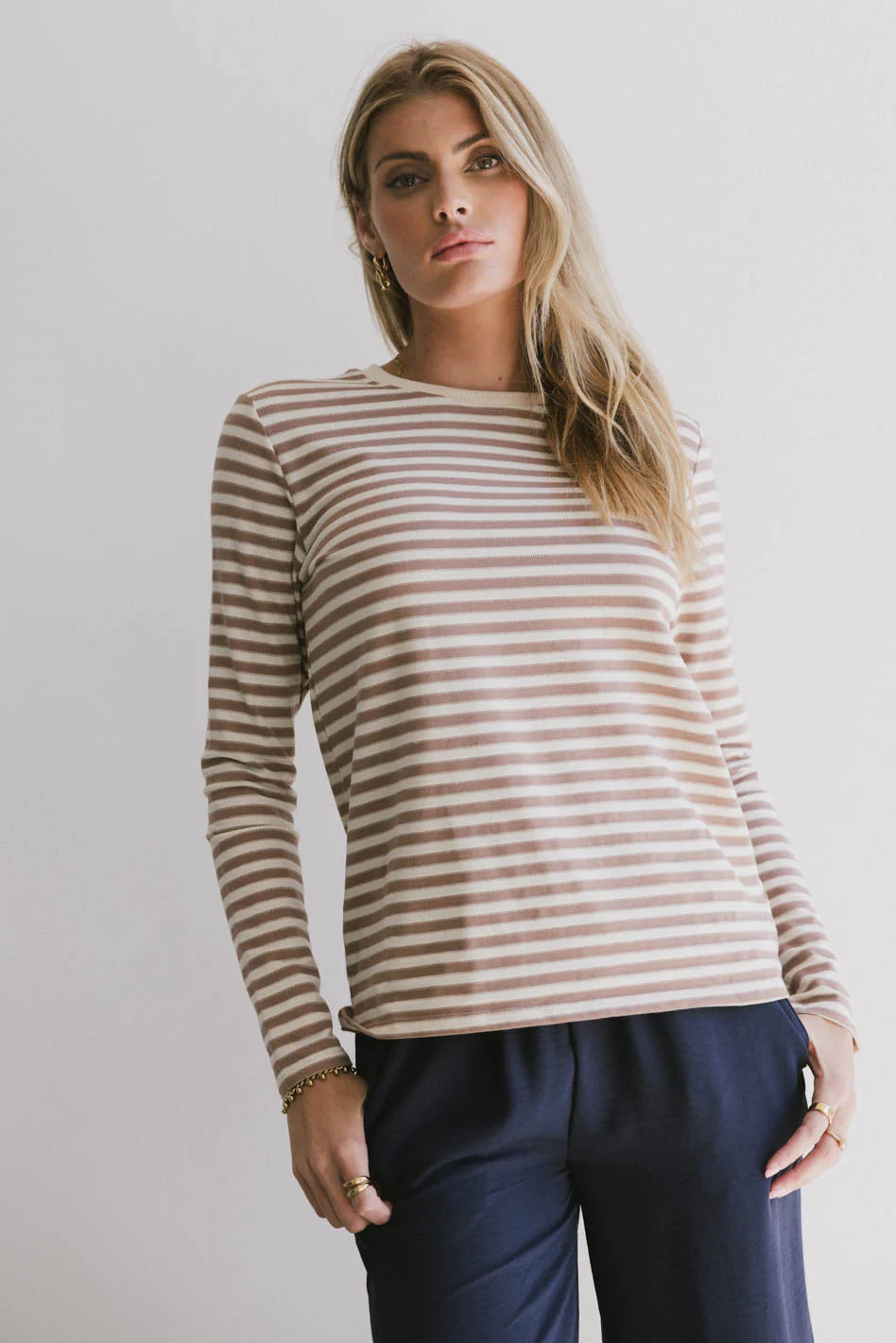 Reggie Striped Top in Brown - FINAL SALE