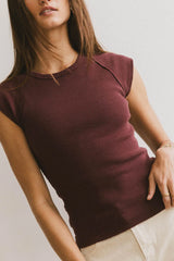 Huxley Cap Sleeve Top in Wine