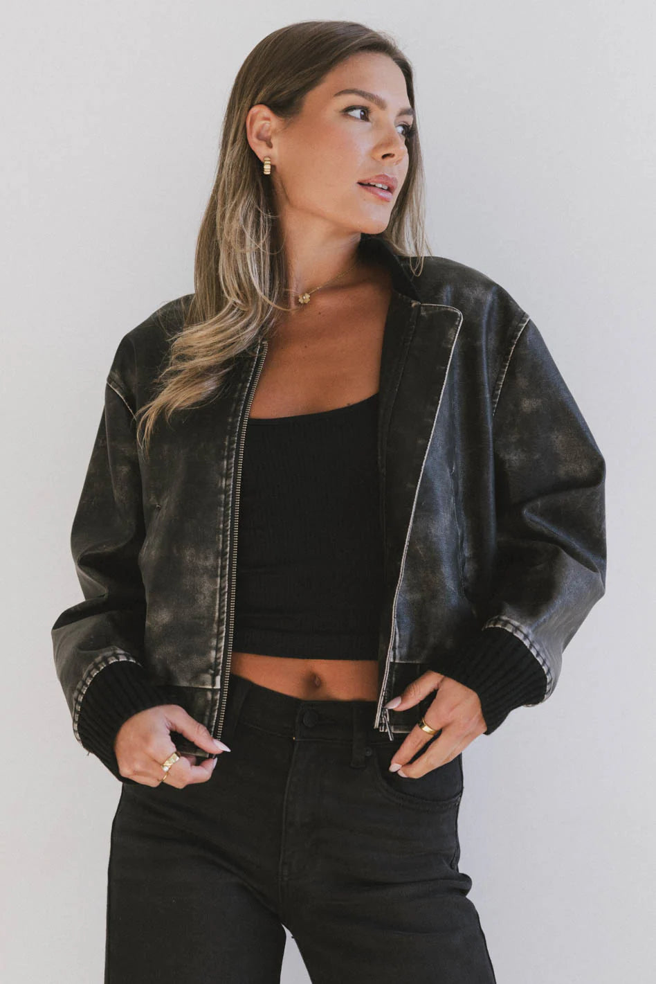 Clarissa Bomber Jacket in Black