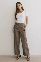 Frank and Oak Emma Wide Leg Pant in Mauve - FINAL SALE