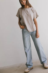 Indy Contrast Top in Taupe