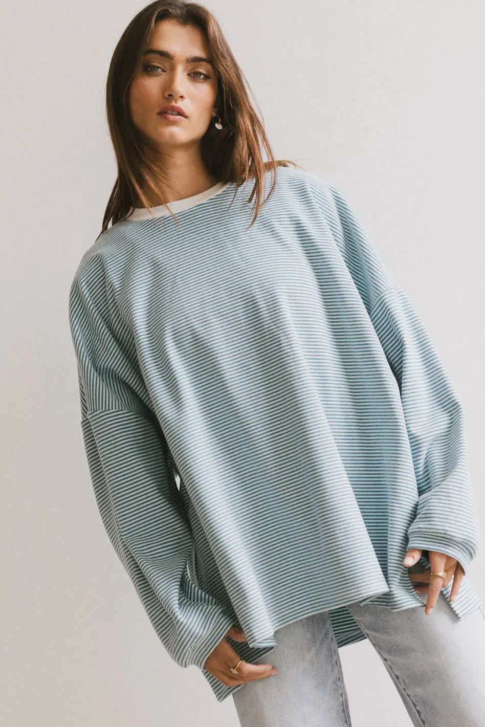 Tadlee Oversized Striped Top