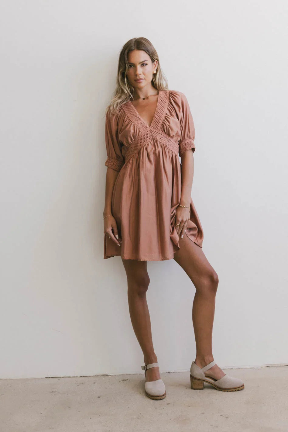 Lorna Mini Dress in Rust