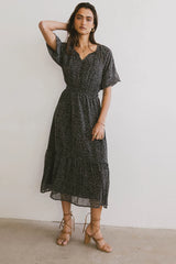 Allorah Ditsy Floral Midi Dress