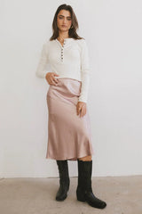 Zada Midi Skirt in Blush