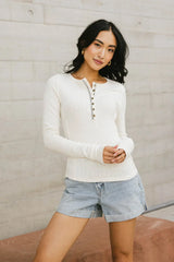 Emmilianne Ribbed Top in Cream