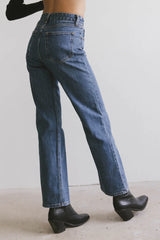 Olwen Retro Straight Leg Jeans in Dark Wash