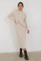 Harden Midi Skirt in Taupe