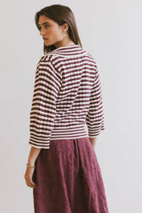 Mason Collared Sweater in Burgundy