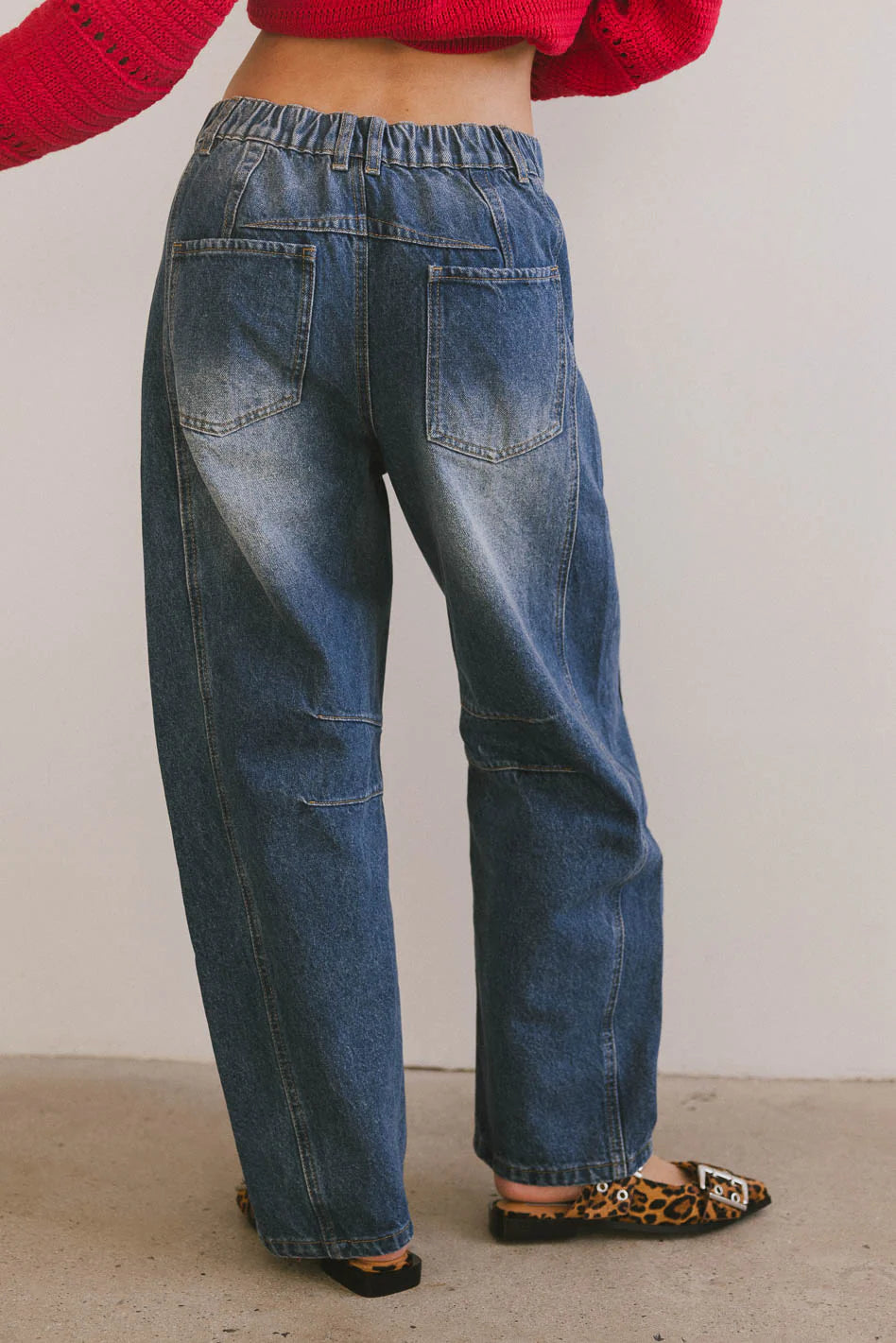 Lisette Barrel Jean in Dark Wash