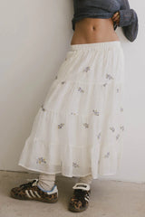 Bluebell Embroidered Midi Skirt - FINAL SALE