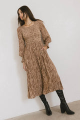 Justice Abstract Midi Dress in Brown