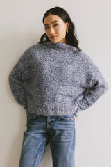 Carla Fuzzy Knit Sweater in Blue