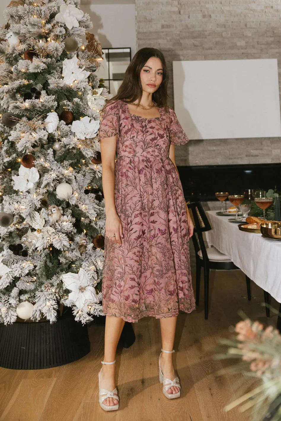 Elowyn Floral Midi Dress