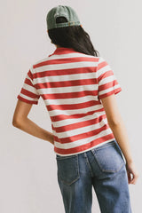 Grenna Striped Top in Red