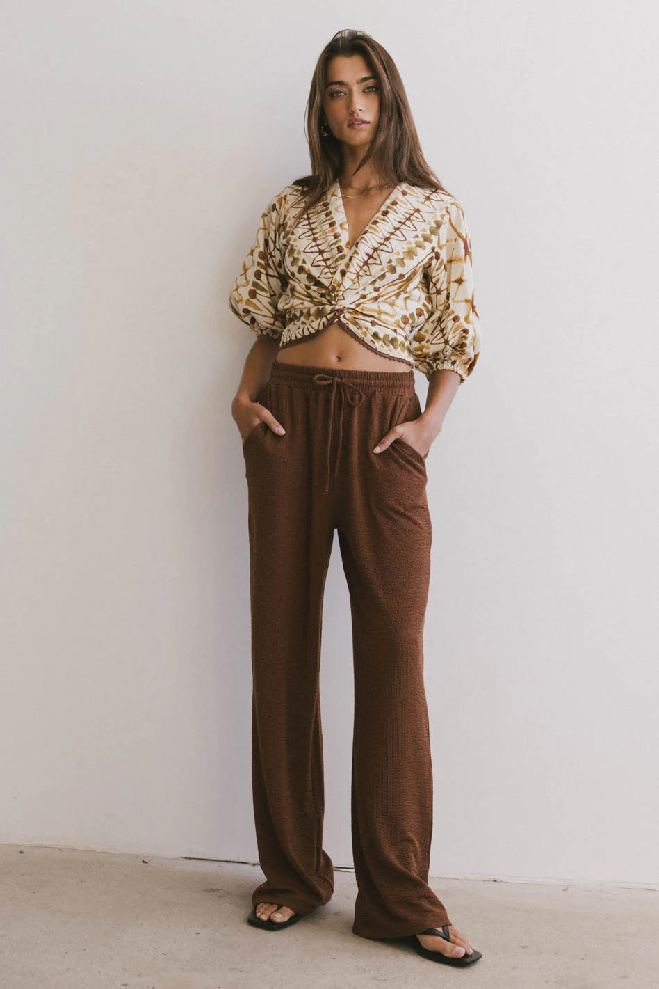 Etta Wide Leg Pants in Terracotta