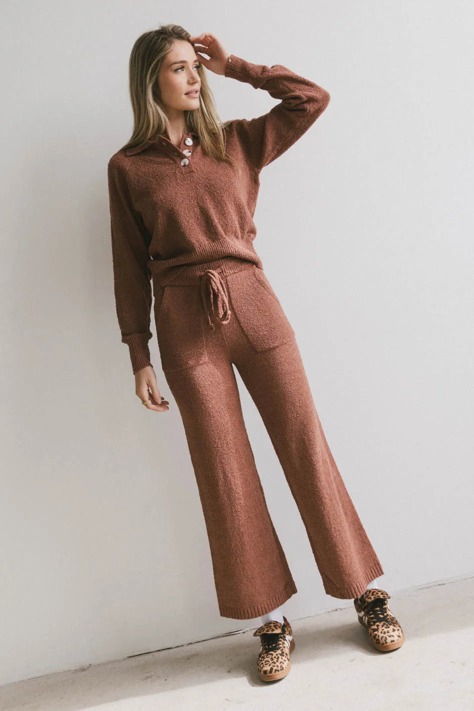 Breck Knit Pants in Brick