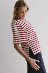 Freddie Striped Tee in Red