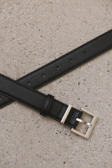 Siena Leather Belt in Silver