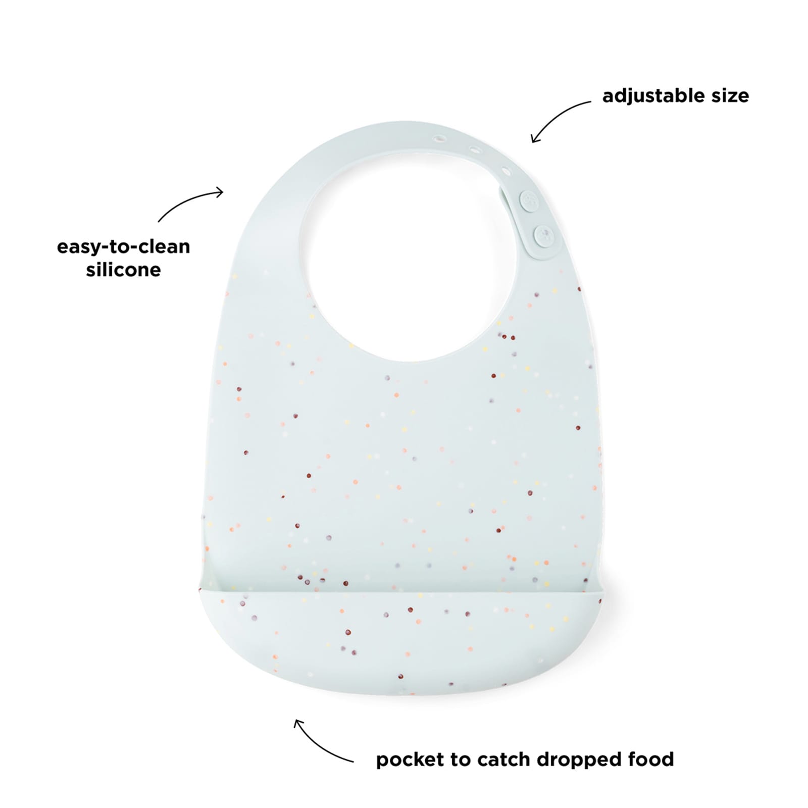 Silicone Bib – Confetti Blue