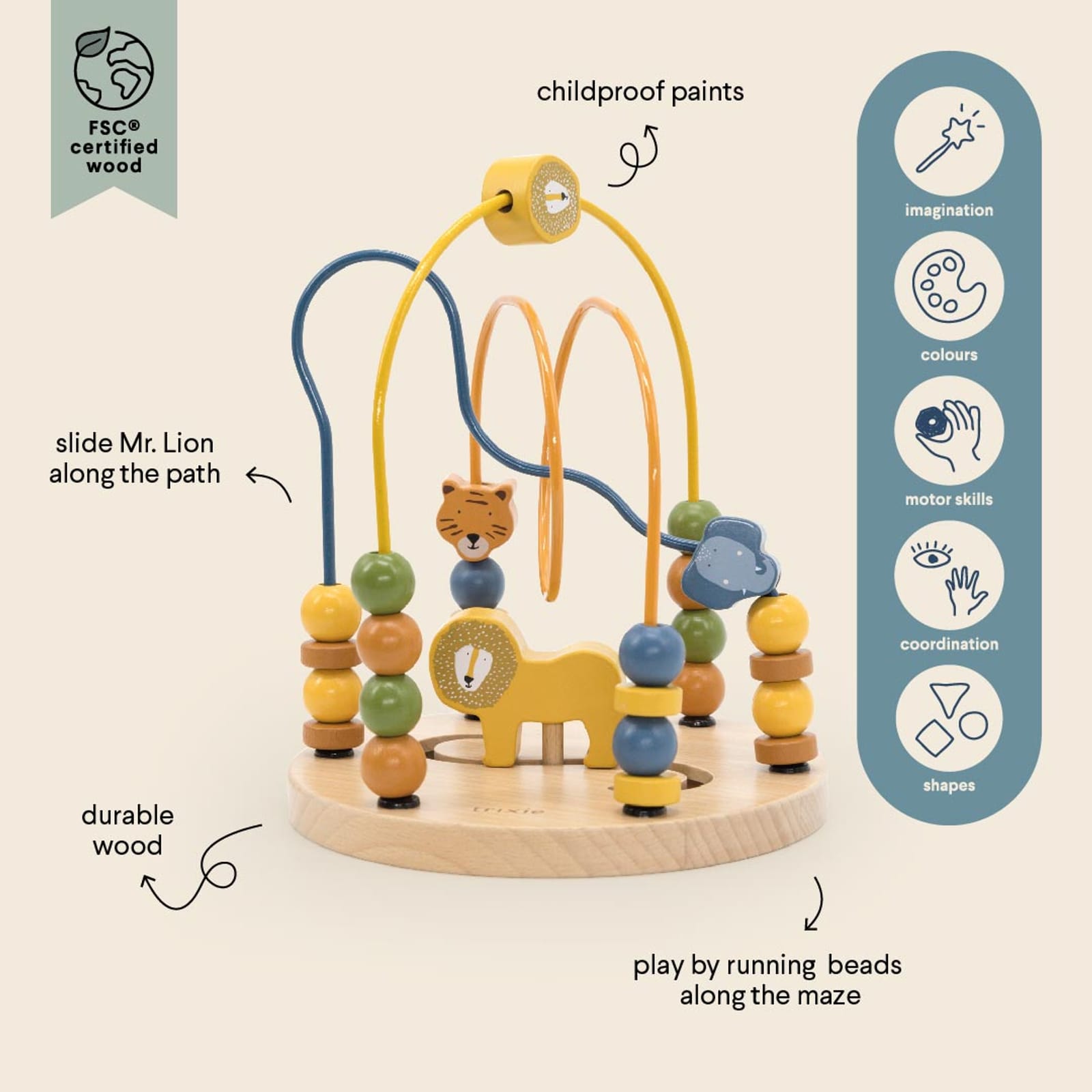 Wooden Animal Beads Maze