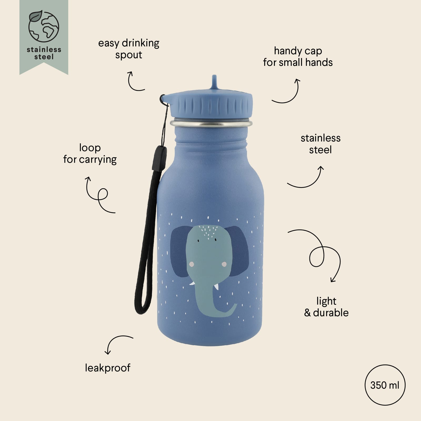 Water Bottle 350ml – Mrs Elephant