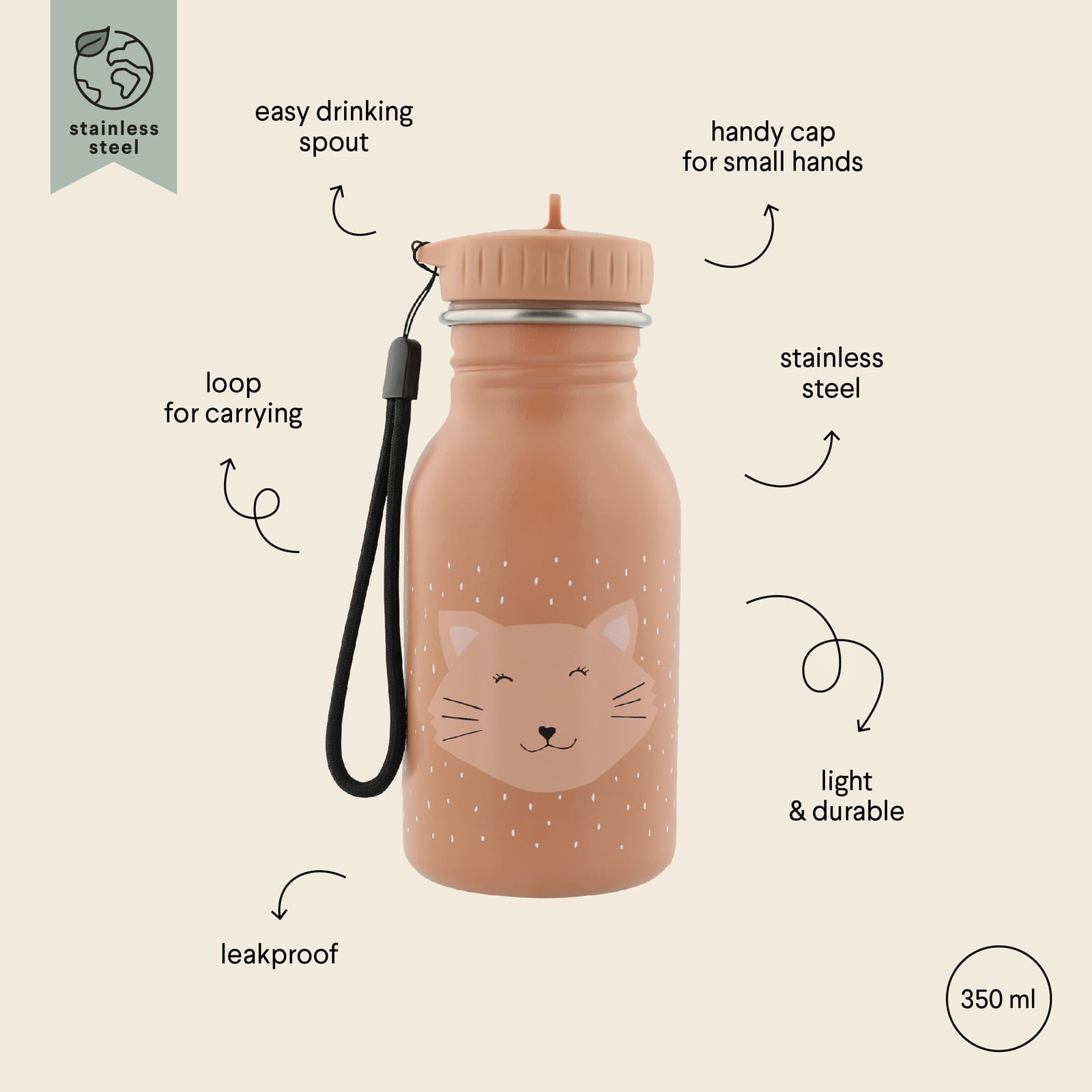 Water Bottle 350ml – Mrs Cat