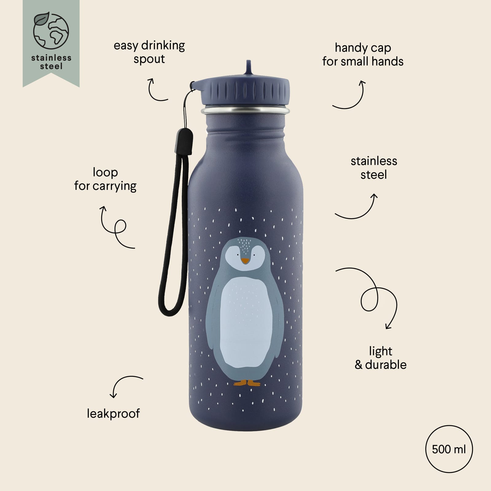 Water Bottle 500ml – Mr Penguin