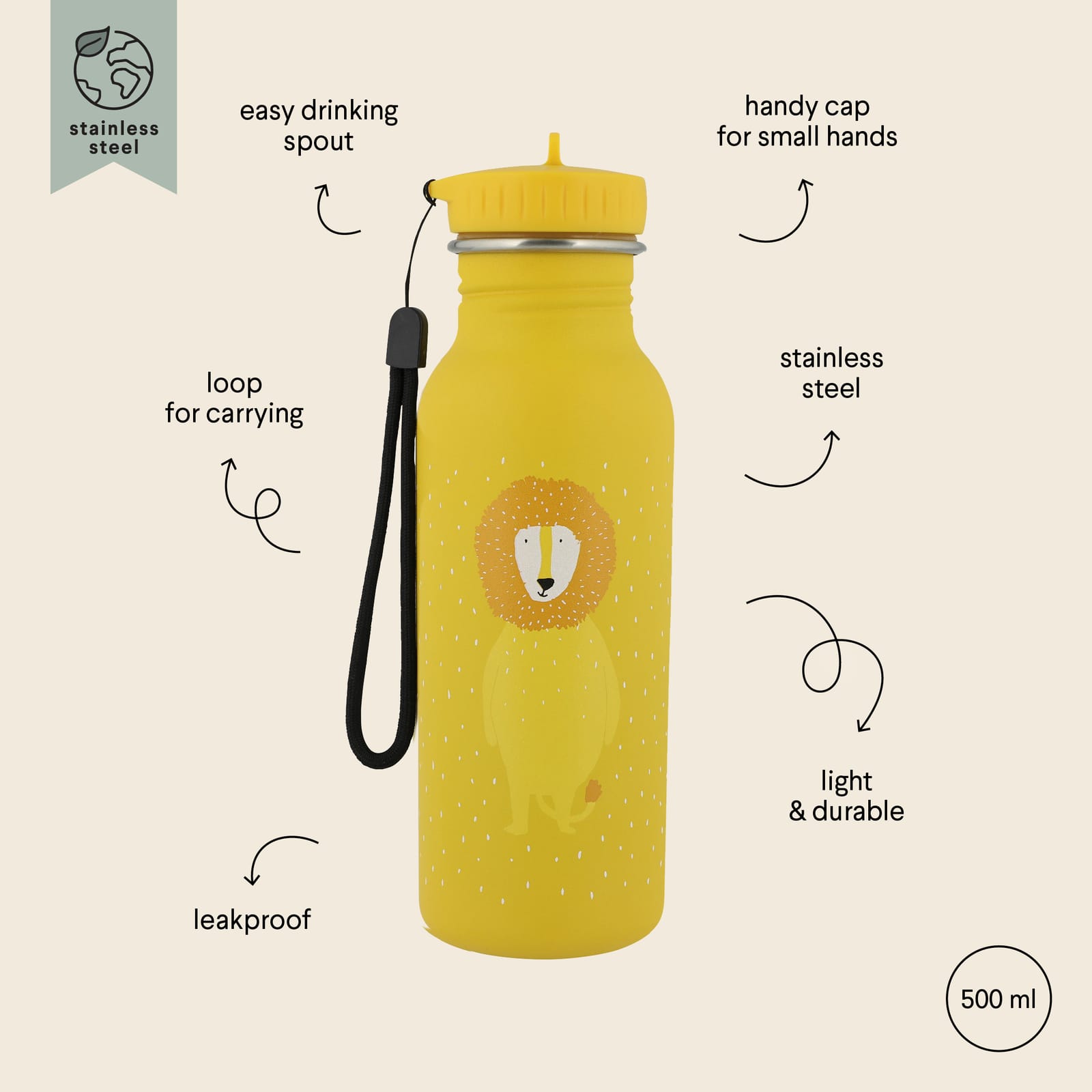 Water Bottle 500ml – Mr Lion