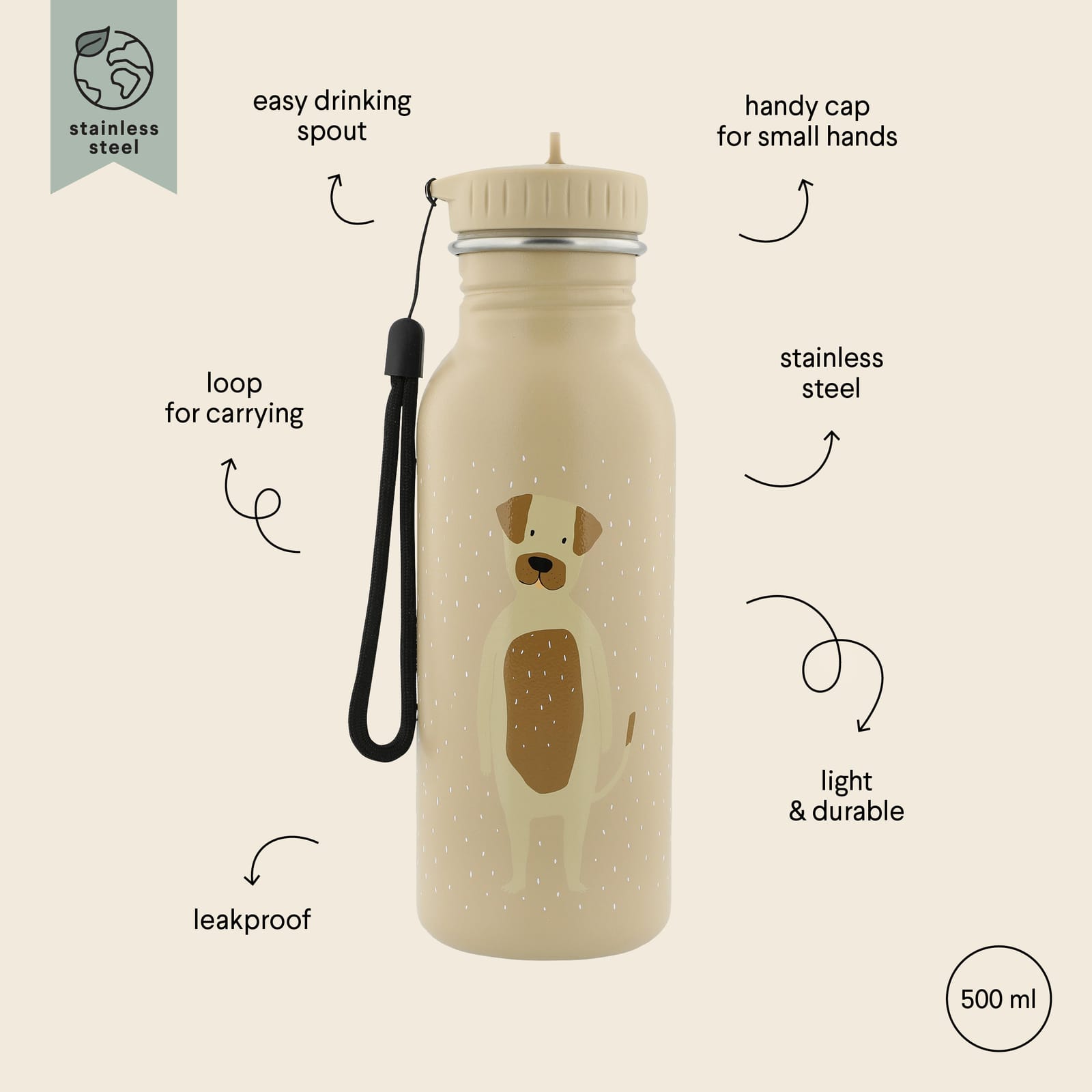 Water Bottle 500ml – Mr Dog