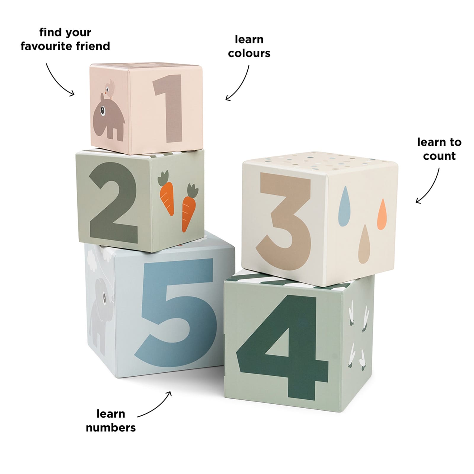 Stacking Cubes 5 Pieces – Deer Friends