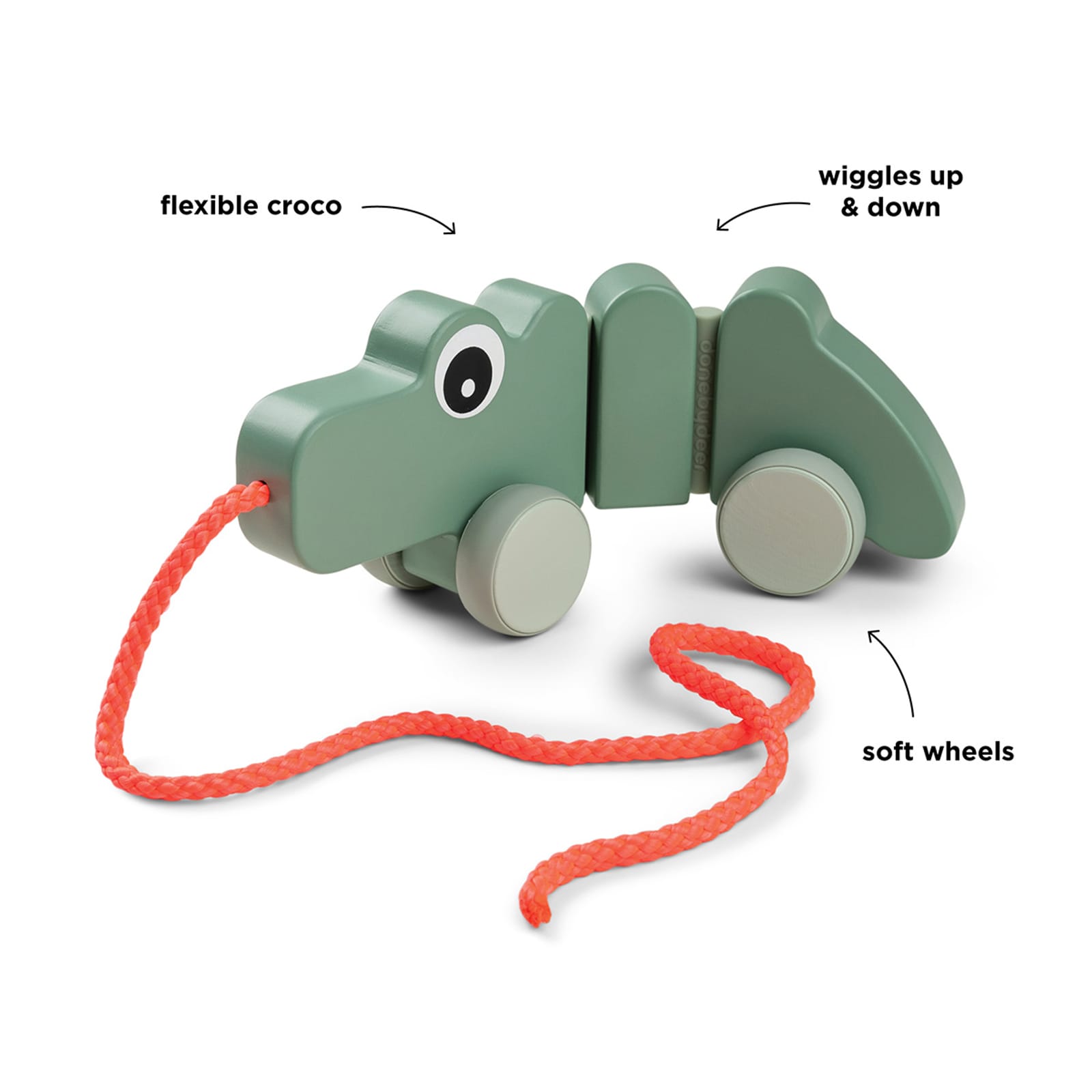 Pull Along Wiggle Toy – Croco Green