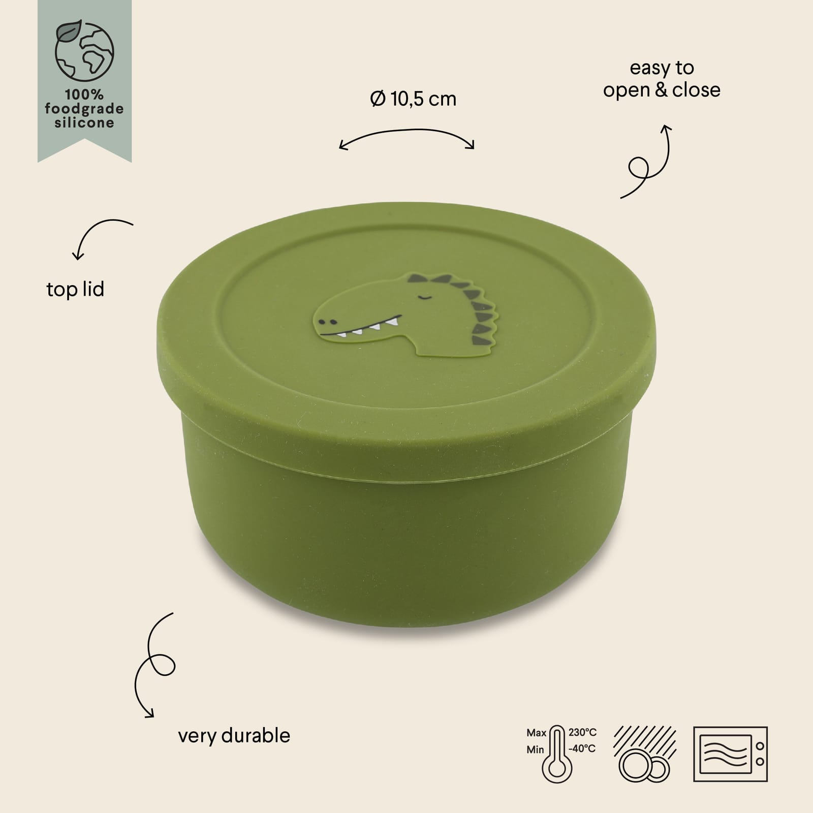 Silicone Snack Pot with Lid – Mr Dino