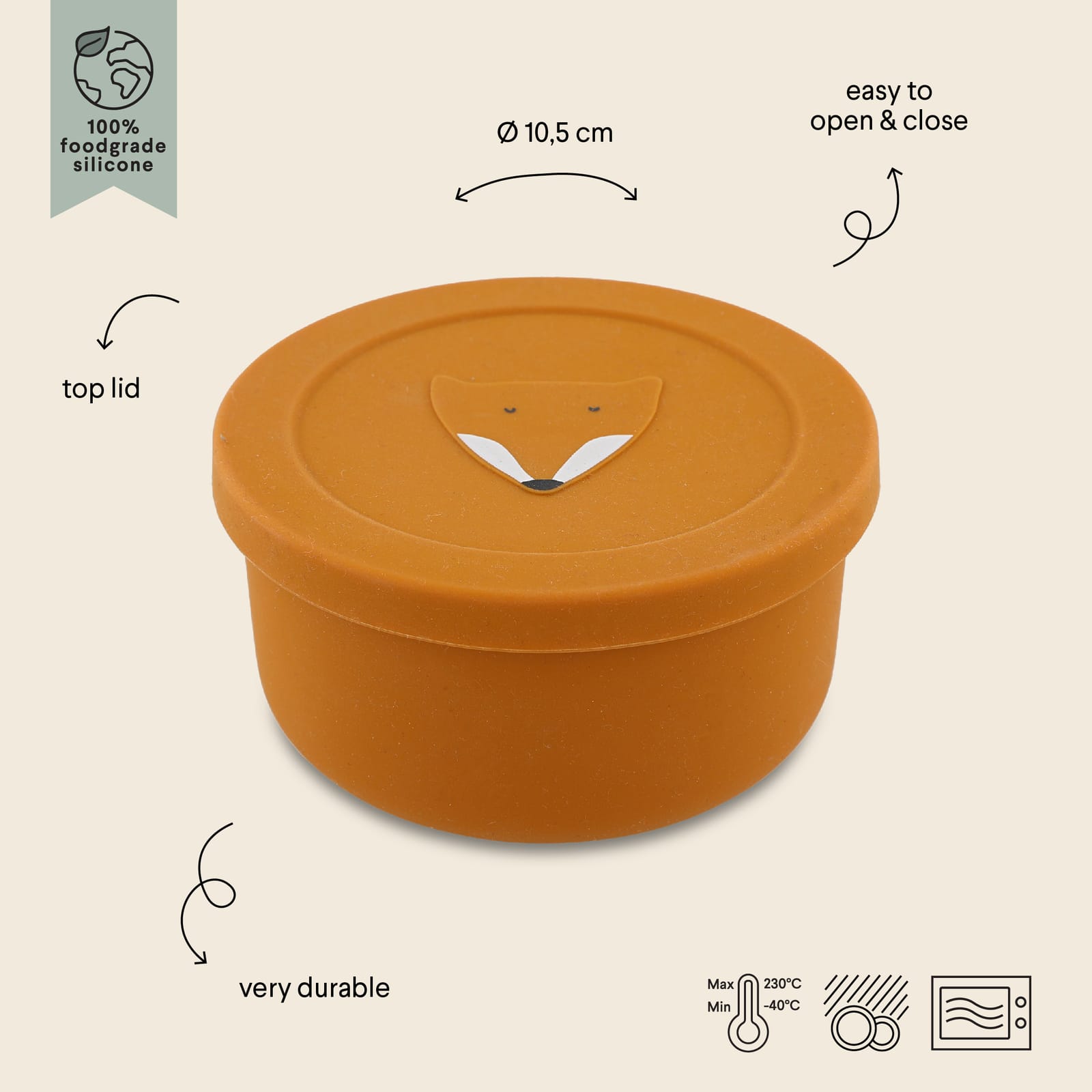 Silicone Snack Pot with Lid – Mr Fox