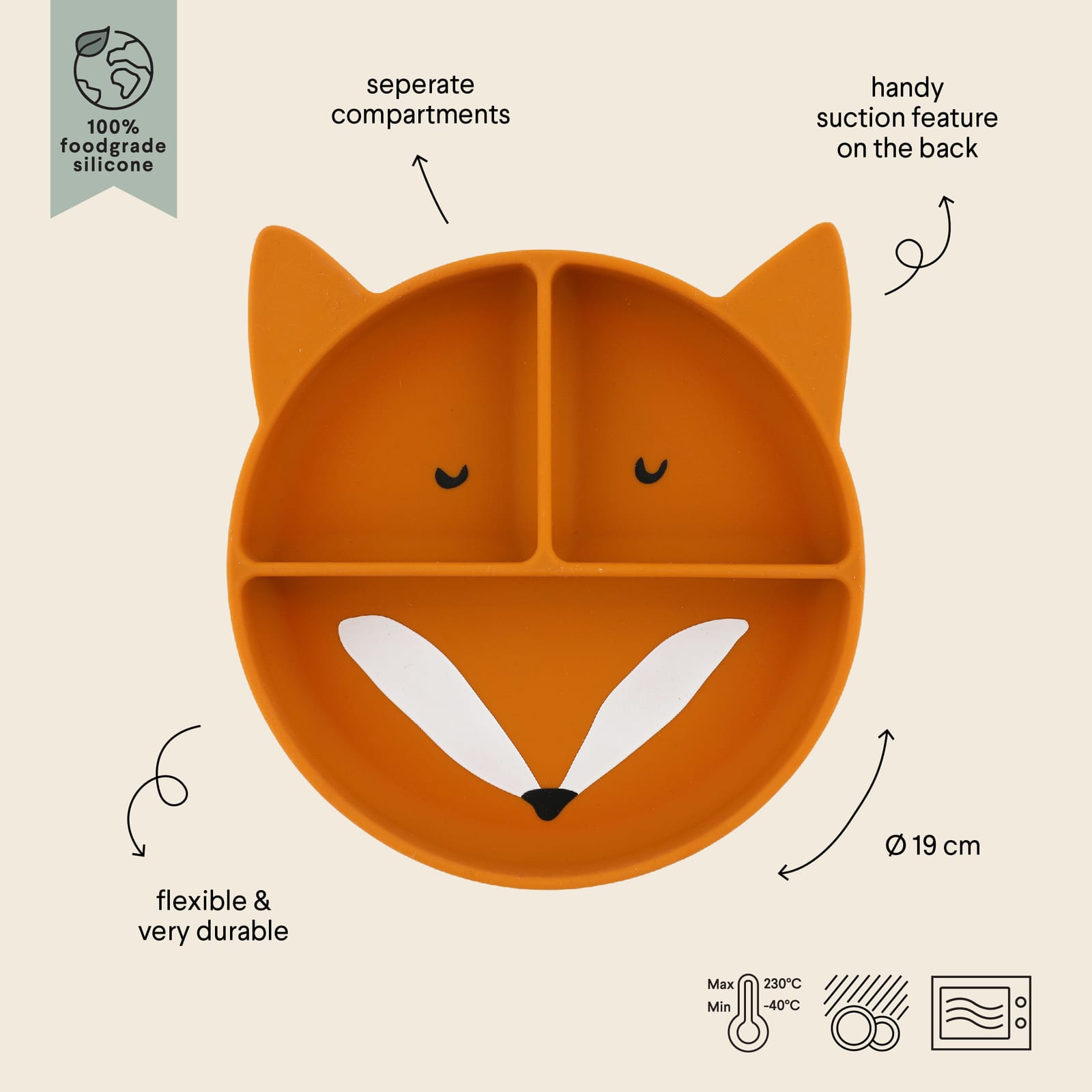 Silicone Divided Suction Plate – Mr Fox